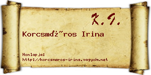 Korcsmáros Irina névjegykártya
